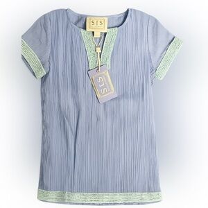 NWT Sail to Sable Kids Blue and Green Top